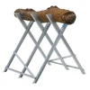 TRUTZHOLM Gartenhandgeräte|Kaminholzregale|Holzsägebock Klappbar 82x80x77 cm Stahl Verzinkt 150 kg Traglast
