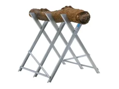 TRUTZHOLM Gartenhandgeräte|Kaminholzregale|Holzsägebock Klappbar 82x80x77 cm Stahl Verzinkt 150 kg Traglast