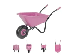Kinder TRUTZHOLM Outdoor-Spielzeug|Kinder-Gartengeräte|Kinderschubkarre Traglast 40 kg 20L Kunststoffwanne Vollgummirad Rosa