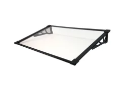 TRUTZHOLM Mülltonnenboxen|Vordach Alu II 145 x 90 cm Pultvordach Kunststoff Schwarz