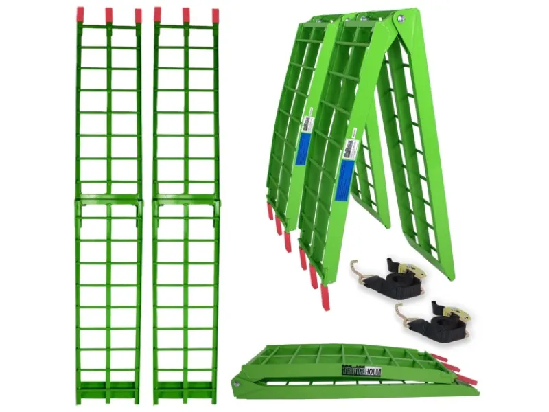 2x Auffahrrampe Klappbar 180 cm Traglast 680 kg Grün*TRUTZHOLM New