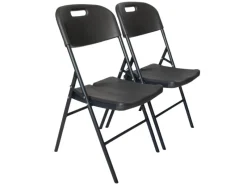 2x Klappstuhl 150 kg Sitzform Ergonomisch Wetterfest Holzoptik Grau*TRUTZHOLM New