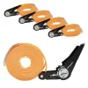 TRUTZHOLM Quads|4x Spanngurt mit Ratsche 6m Einteilig 800kg 0,8t Orange