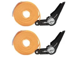 2x Spanngurt mit Ratsche 6m Einteilig 800kg 0,8t Orange*TRUTZHOLM Hot