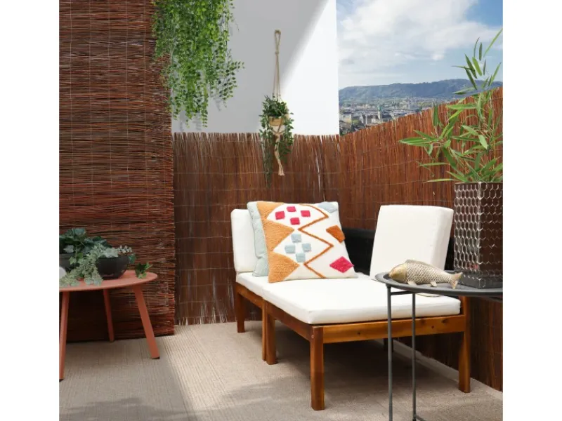 urfence Balkonsichtschutz|Sichtschutz Weide 100 x 500 cm Braun