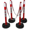 UvV Quad 4 Stück Kettenpfosten Kettenständer & 10 m Absperrkette 6mm Rot Weiß U62* Outlet