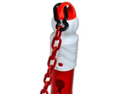 UvV Quad 4 Stück Kettenpfosten Kettenständer & 10 m Absperrkette 6mm Rot Weiß U62* Outlet