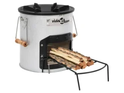 Campingzubehör|vidaXL Camping-Ofen Silbern 45x25x26 cm Stahl