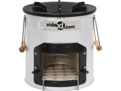 Campingzubehör|vidaXL Camping-Ofen Silbern 45x25x26 cm Stahl