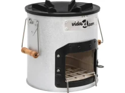 Campingzubehör|vidaXL Camping-Ofen Silbern 45x25x26 cm Stahl