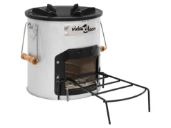 Campingzubehör|vidaXL Camping-Ofen Silbern 45x25x26 cm Stahl
