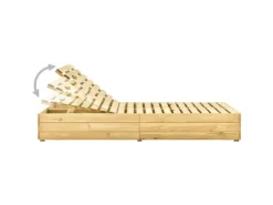 Sonnenliegen|vidaXL Doppel-Sonnenliege mit Beigen Auflagen Kiefer 198 x 135 x  30-75  cm Imprägniert