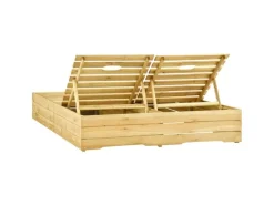 Sonnenliegen|vidaXL Doppel-Sonnenliege Grün Imprägniertes Kiefernholz 315404