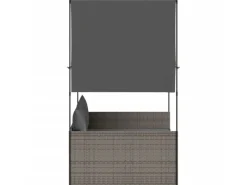 Sonnenliegen|vidaXL Doppel-Sonnenliege mit Dach und Vorhängen Poly Rattan 4002757