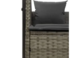 Sonnenliegen|vidaXL Doppel-Sonnenliege mit Dach und Vorhängen Poly Rattan 4002757