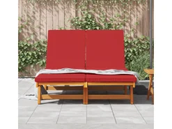 Sonnenliegen|vidaXL Doppel-Sonnenliege mit Rädern und Kissen Massivholz Akazie 3325192