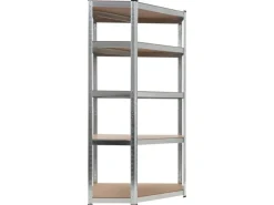 vidaXL Eckregal mit 5 Böden n Stahl & Holzwerkstoff 144264*