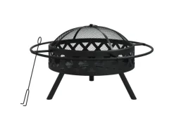 vidaXL Feuerschale mit Schürhaken 70 cm XXL Stahl Modell 1* Sale