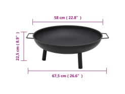vidaXL Feuerschale 67,5x58x22,5 cm Stahl* Clearance