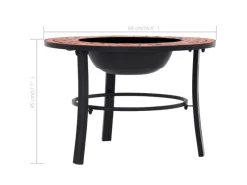 vidaXl Feuerstelle Mosaik Keramik Terracotta 68 cm* Discount