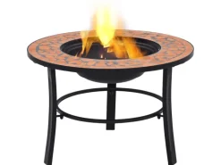 vidaXl Feuerstelle Mosaik Keramik Terracotta 68 cm* Discount