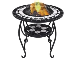vidaXL Feuertisch Mosaik Keramik Schwarz und Weiß 68 cm* Best