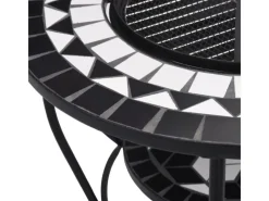 vidaXL Feuertisch Mosaik Keramik Schwarz und Weiß 68 cm* Best