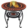 vidaXL Feuertisch Mosaik Keramik Terracotta und Weiß 68 cm* Best
