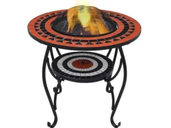 vidaXL Feuertisch Mosaik Keramik Terracotta und Weiß 68 cm* Best