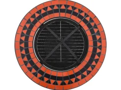 vidaXL Feuertisch Mosaik Keramik Terracotta und Weiß 68 cm* Best