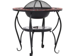 vidaXL Feuertisch Mosaik Keramik Terracotta und Weiß 68 cm* Best