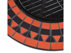 vidaXL Feuertisch Mosaik Keramik Terracotta und Weiß 68 cm* Best