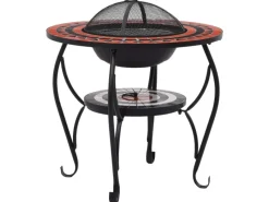 vidaXL Feuertisch Mosaik Keramik Terracotta und Weiß 68 cm* Best