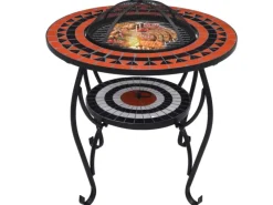 vidaXL Feuertisch Mosaik Keramik Terracotta und Weiß 68 cm* Best