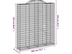 vidaXL Gabionen mit Hochbogen 4 Stk 200x50x220/240cm Eisen 1679855* Best
