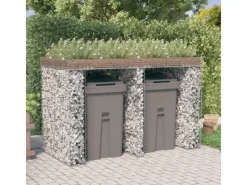 vidaXL Gabionen-Mülltonnenbox 192x91x120 cm Verzinktes Eisen*