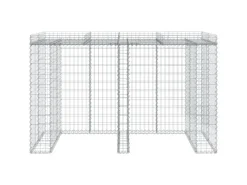 vidaXL Gabionen-Mülltonnenbox 192x91x120 cm Verzinktes Eisen*