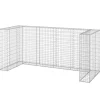 vidaXL Gabionenwand für Mülltonnen Verzinkter Stahl 254x100x110 cm* Outlet