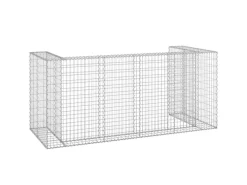 vidaXL Gabionenwand für Mülltonnen Verzinkter Stahl 254x100x110 cm* Outlet