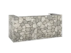 vidaXL Gabionenwand für Mülltonnen Verzinkter Stahl 254x100x110 cm* Outlet