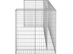 vidaXL Gabionenwand für Mülltonnen Verzinkter Stahl 254x100x110 cm* Outlet