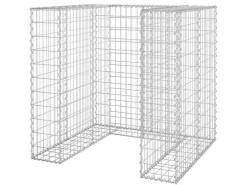 vidaXL Gabionenwand für Mülltonnen Verzinkter Stahl 110x100x110 cm* Sale