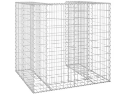 vidaXL Gabionenwand für Mülltonnen Verzinkter Stahl 110x100x110 cm* Sale