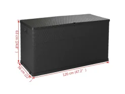 vidaXL Garten-Aufbewahrungsbox Anthrazit 120x56x63 cm PP Rattan* Clearance