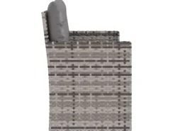 vidaXL Gartenbank  105 cm mit Kissen Grau Poly Rattan* Best