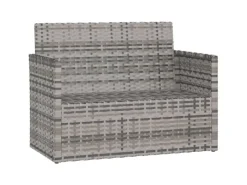 vidaXL Gartenbank  105 cm mit Kissen Grau Poly Rattan* Best