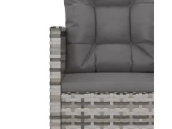 vidaXL Gartenbank  105 cm mit Kissen Grau Poly Rattan* Best