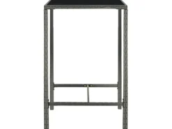 vidaXL Garten-Bartisch 70x70x110 cm Poly Rattan und Glas 313459*