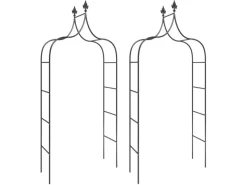 Gartenlauben|vidaXL Gartenbögen 2 Stk Schwarz 120x38x260 cm Stahl