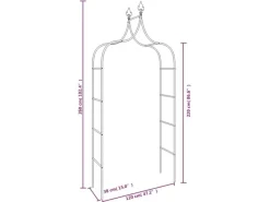 Gartenlauben|vidaXL Gartenbögen 2 Stk Schwarz 120x38x260 cm Stahl